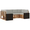 vidaXL Outdoor-Sofagarnitur 6 Stk. Nat&uuml;rlich und Hellgrau Polyester