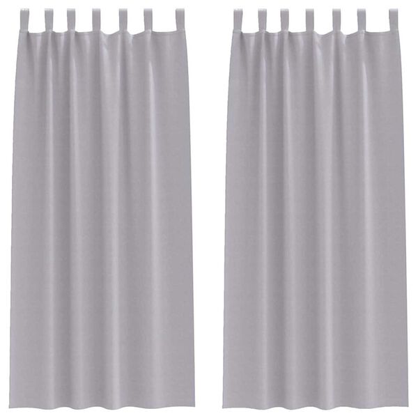 vidaXL Verdunkelungs-Vorh&auml;nge mit Ringen 2 pcs Metallic Grau