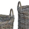 vidaXL Blumentopfkorb mit Speicher 3 pcs Grau Kubu Rattan