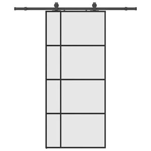 vidaXL Schiebet&uuml;r mit Beschlag Schwarz 90x205 cm ESG-Glas