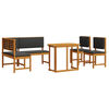 vidaXL Gartenb&auml;nke Set 4 stk. Braun Massivholz Akazie