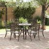 vidaXL Garten Essgruppe 7 pcs Bronze 90 x 90 x 75 cm Gussaluminium
