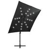 vidaXL Ampelschirm mit LED-Beleuchtung 250 cm Schwarz