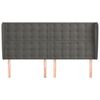 vidaXL Kopfteil mit Ohren Dunkelgrau 203x23x118/128 cm Samt