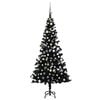 vidaXL K&uuml;nstlicher Weihnachtsbaum Beleuchtung & Kugeln Schwarz 120 cm