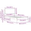 vidaXL Bettgestell mit gepolstertem Kopfteil Hellgrau 75 x 190 cm