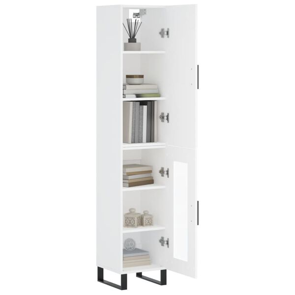 vidaXL Highboard Wei&szlig; 34,5x34x180 cm Holzwerkstoff