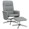 vidaXL Relaxsessel mit Fu&szlig;hocker Hellgrau Stoff