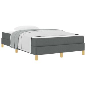 vidaXL Boxspringbett mit Matratze Dunkelgrau 120 x 200 cm Stoff