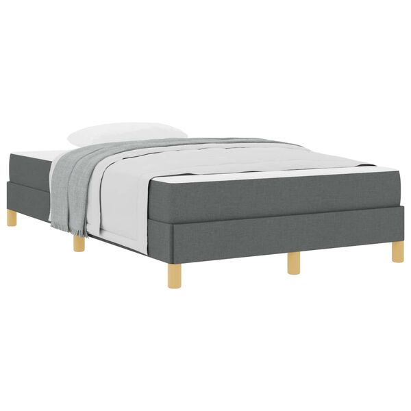 vidaXL Boxspringbett Dunkelgrau 120 x 200 cm Stoff