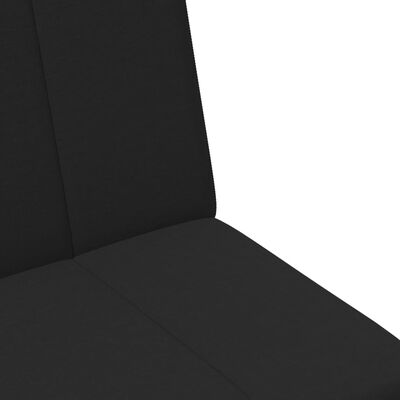 vidaXL Schlafsofa 2-Sitzer mit Fußhocker Schwarz Stoff