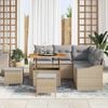 vidaXL Garten-Sofa-Set mit Kissen mit Kissen 8 pcs Beige und Hellgrau
