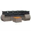 vidaXL 6-tlg. Garten-Sofagarnitur mit Kissen Grau Poly Rattan