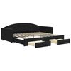 vidaXL Tagesbett Ausziehbar mit Schubladen Schwarz 90x200 cm Samt