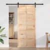 vidaXL Scheunent&uuml;r Braun 100 x 2,5 x 208 cm Massives Kiefernholz