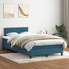 vidaXL Boxspringbett mit Matratze & LED Dunkelblau 120x220 cm Samt