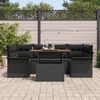 vidaXL Garten-Sofa-Set mit Speicher 7 pcs Schwarz Poly Rattan