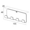Tiger Multi-Handtuchhaken Colar ohne Bohren Chrom 1314730346