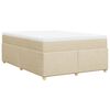 vidaXL Boxspringbett mit Matratze Creme 160x200 cm Stoff