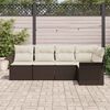 vidaXL Gartensofa-set mit Kissen 5 pcs Braun Poly-Rattan