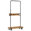 vidaXL Kleiderst&auml;nder mit Rollen 90x35x190 cm Massivholz Mango Eisen