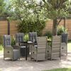 vidaXL Garten Essgruppe mit Kissen 7 pcs Grau Poly-Rattan