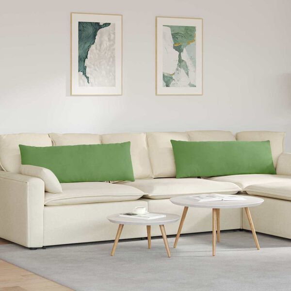vidaXL Sofakissen 2 St&uuml;ck Hellgr&uuml;n 120 x 40 cm Cordstoff