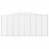 vidaXL Gabionen mit Hochbogen 3 Stk. 400x30x180/200cm Verzinktes Eisen