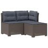 vidaXL 3-Sitzer Garten Sofa mit Kissen Rattan-Look 3-Sitzer PP