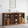 vidaXL LED-Sideboard 3 pcs Altholz 202 x 37 x 100 cm Holzwerkstoff