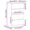 vidaXL Sideboard Schwarz Eichen-Optik 60x35x98,5 cm Holzwerkstoff