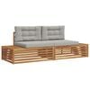 vidaXL Outdoor-Sofagarnitur Nat&uuml;rlich und Hellgrau 203,5 x 83 x 73 cm