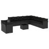 vidaXL 12-tlg. Garten-Sofagarnitur mit Kissen Schwarz Poly Rattan