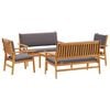 vidaXL Gartensofa-set 5 Stk. 4-Sitzanzahl Braun Massivholz Akazie