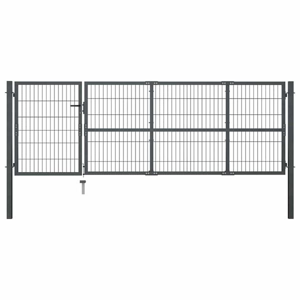 vidaXL Gartentor mit Pfosten Stahl 350 x 100 cm Anthrazit