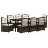 vidaXL Garten Essgruppe 9 stk. Braun Poly-Rattan