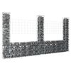 vidaXL Gabionenkorb U-Form mit 3 S&auml;ulen Eisen 260x20x150 cm