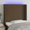 vidaXL LED Kopfteil Dunkelbraun 103x16x118/128 cm Stoff