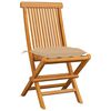 vidaXL Gartenst&uuml;hle mit Beige Kissen 4 Stk. Massivholz Teak