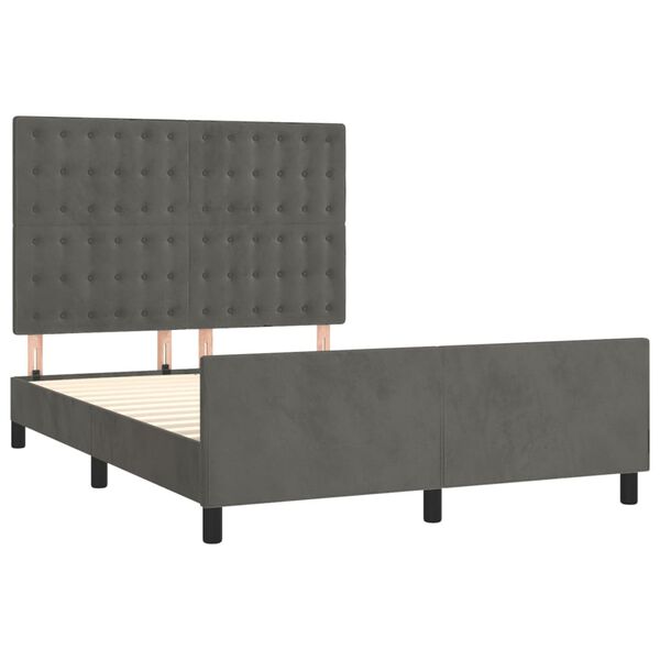 vidaXL Bettgestell ohne Matratze Dunkelgrau 140x200 cm Samt