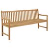 vidaXL Gartenbank mit Beige Auflage 175 cm Massivholz Teak