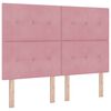 vidaXL LED Boxspringbett mit Kopfteil Rosa 140 x 190 cm Samt