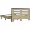 vidaXL Bettgestell Sonoma-Eiche 140x190 cm Holzwerkstoff und Metall