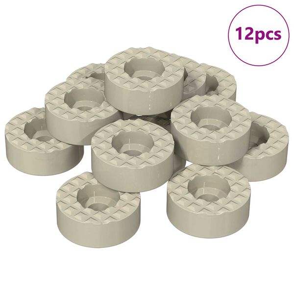 vidaXL Stuhlbein Bodenbesch&uuml;tzer 12 pcs Transparent &Oslash; 15 x 16 mm PVC