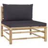 vidaXL 11-tlg. Garten-Lounge-Set mit Dunkelgrauen Kissen Bambus