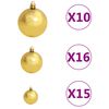 vidaXL K&uuml;nstlicher Weihnachtsbaum Beleuchtung & Kugeln Blau 210 cm