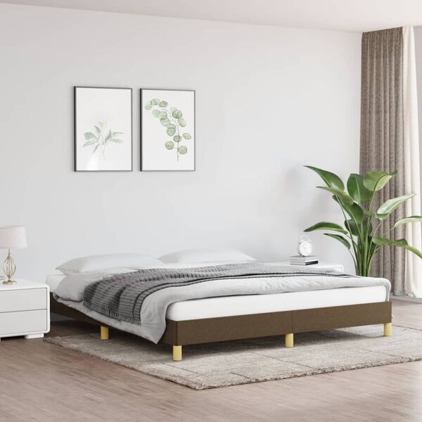 vidaXL Bettgestell ohne Matratze Dunkelbraun 180x200 cm Stoff