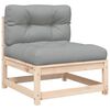 vidaXL Gartensofas ohne Armlehnen mit Kissen 2 Stk. Massivholz Kiefer