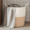 vidaXL Aufbewahrungskorb Braun und Wei&szlig; &Oslash;43x38 cm Baumwolle