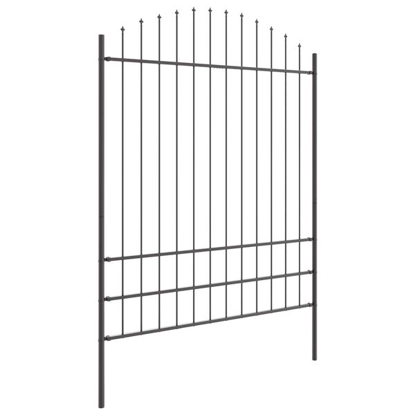 vidaXL Gartenzaun 2 pcs Grau 170 x 225 cm Pulverbeschichteter Stahl